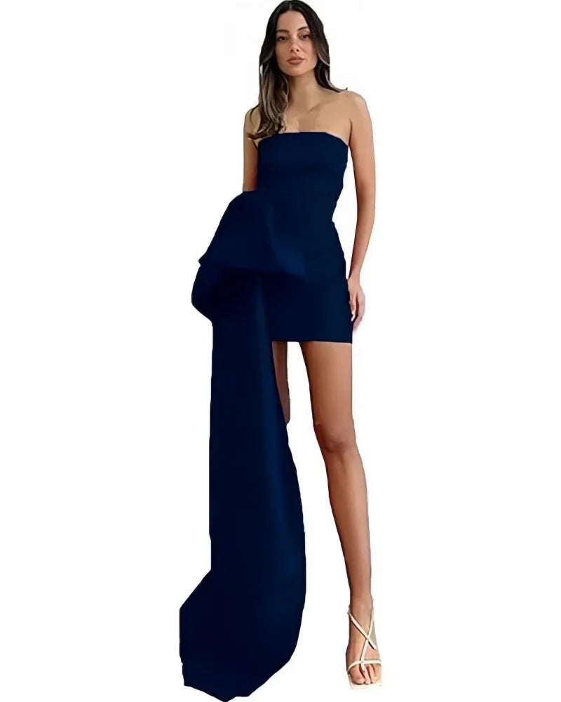 Satin party Dresses Short A Line
