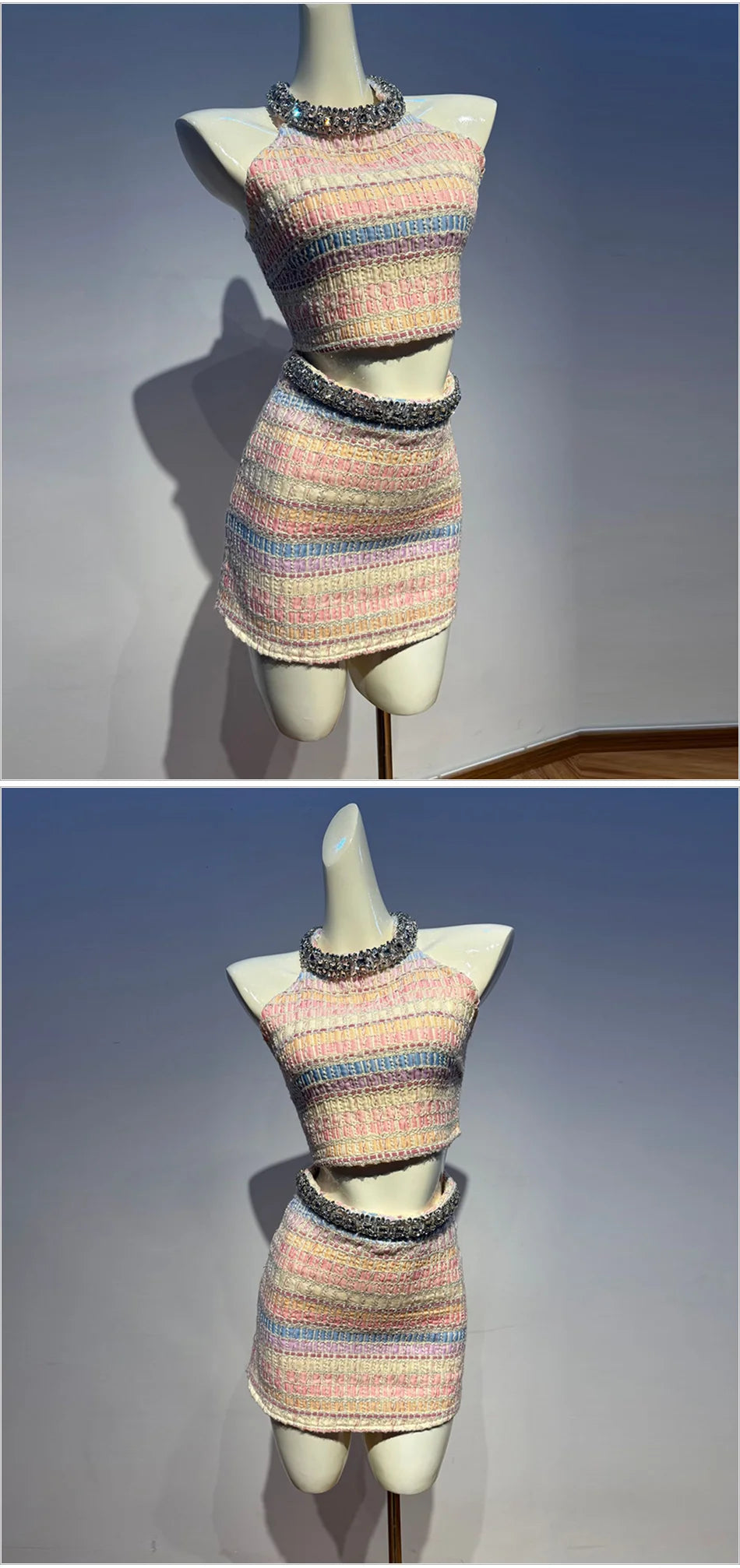 Celebrity Party Gala Tweed Dress