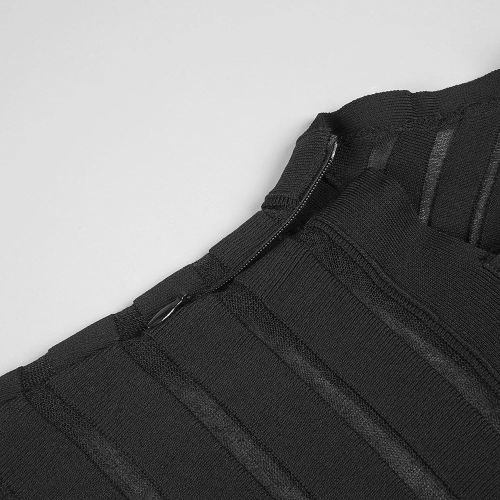 Semi Sheer Black Dress- Party Premium collection