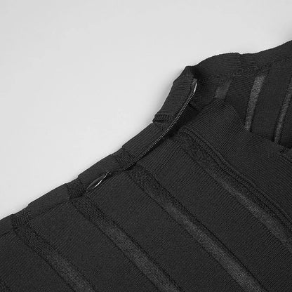 Semi Sheer Black Dress- Party Premium collection