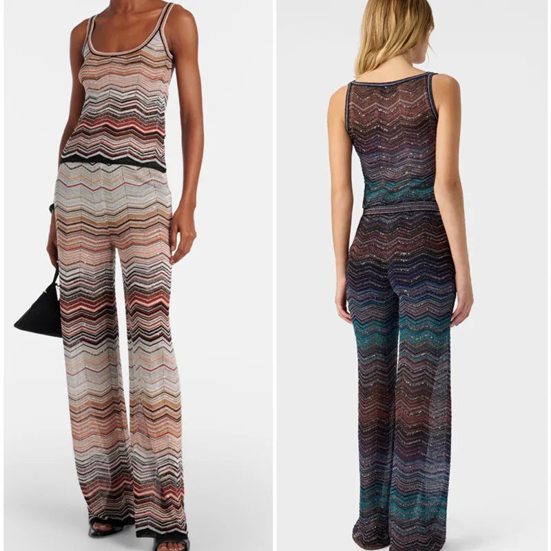 Missoni Chevron Metallic Pants Set