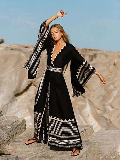 Bohemian Long Kimono Dress