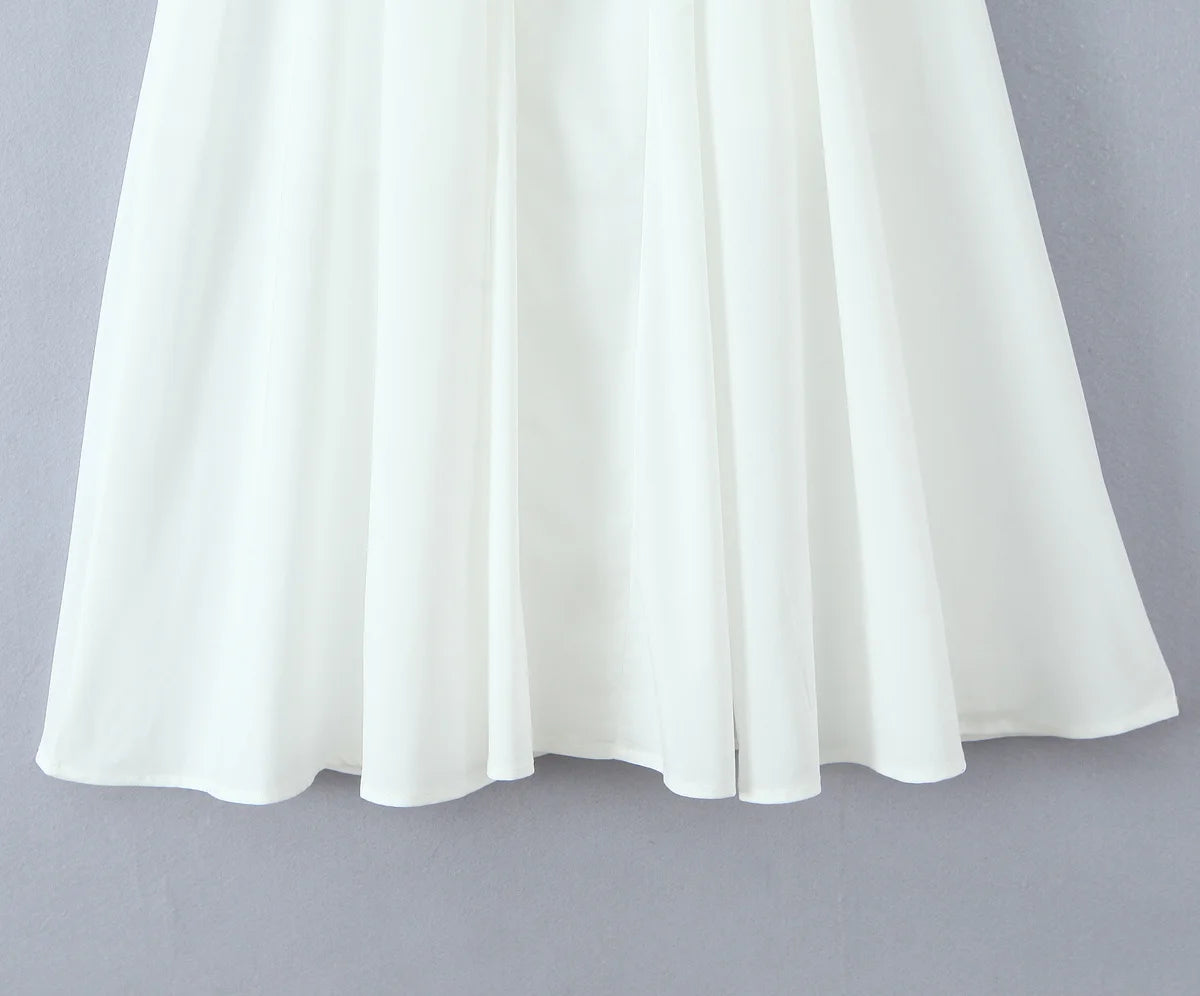 Summer Autumn Irregular Strapl Long Dr Women's Pure Color Svel ter Ne Gown French Sle Waist Cinched A-Line... - Shellss