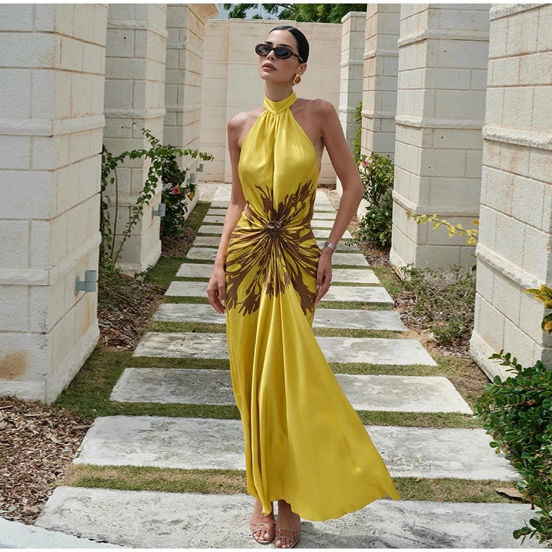 Yellow Dress Brown Knot