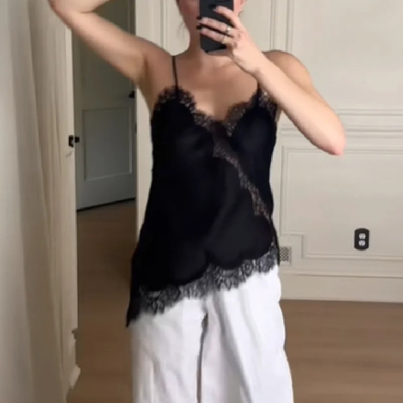 Lace Satin Cami Zara Vibes Top