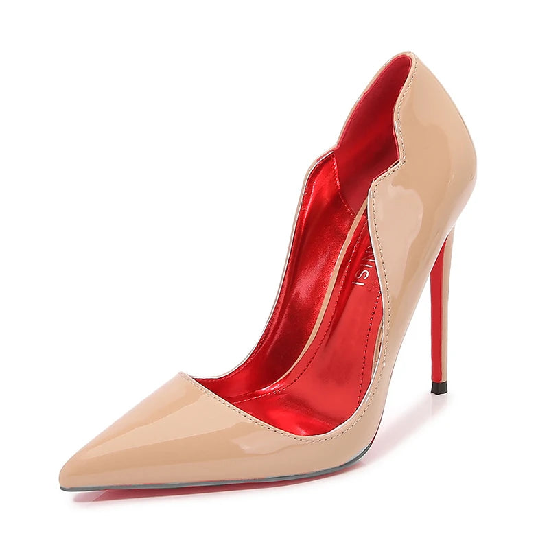 Pumps Stilettos Glossy Patent Side Heels Pumps