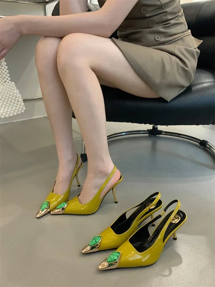 Ultra Luxurious Gemstone Pointed heels