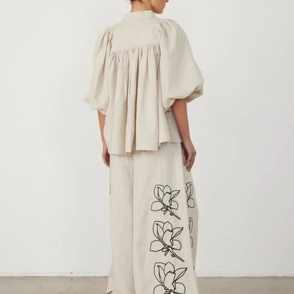Cotton Linen Set Loose