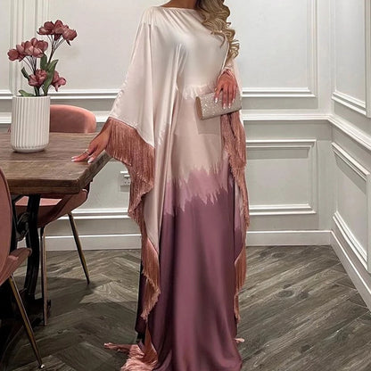 Silk Ramadan Dress Elegant Gradient Modest Modern