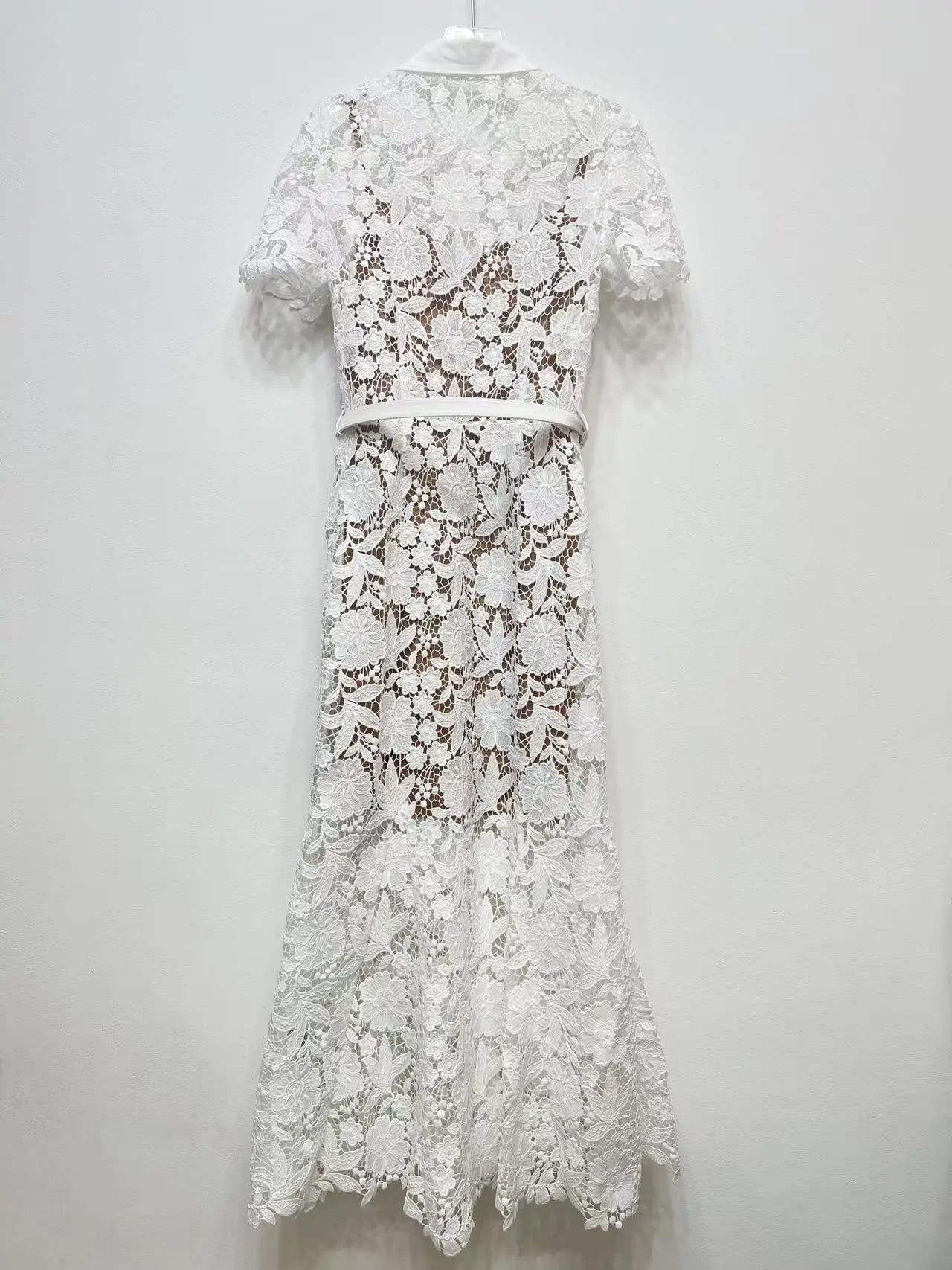 White selfportrait collar lace dress