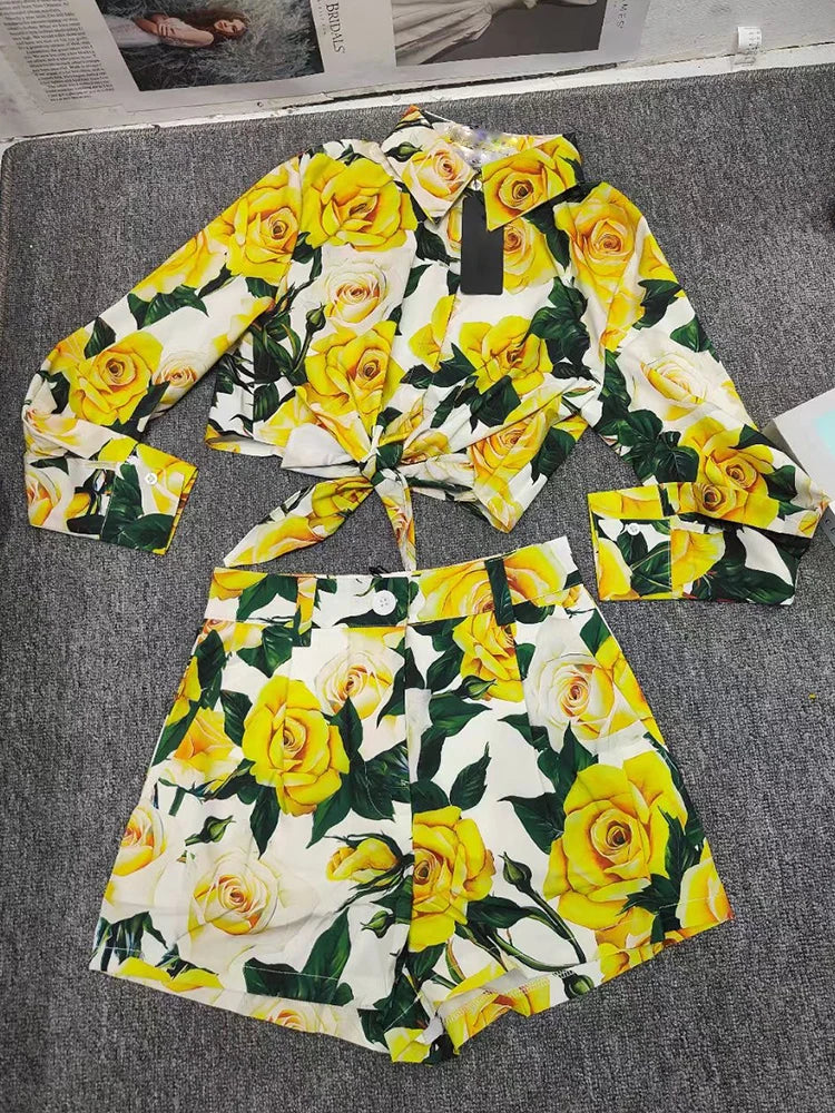 Yellow Shorts set Dolce