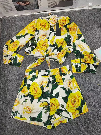 Yellow Shorts set Dolce