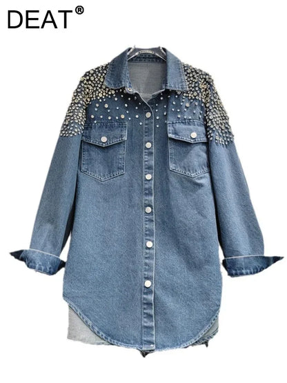 Denim Blouse Full Diamonds