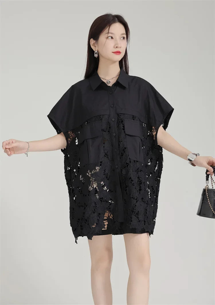 Lace Embroidery Shirt