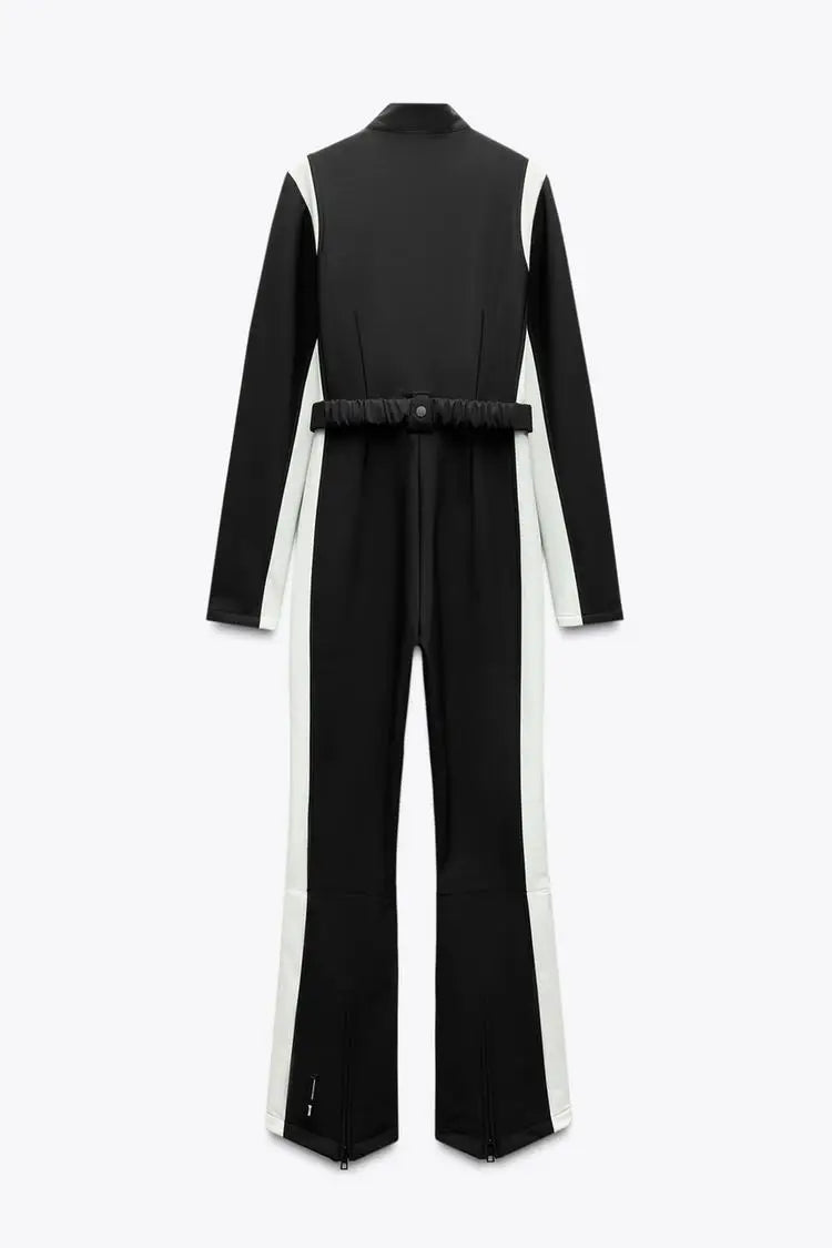 White Slim Ski Suit Jumpsuit