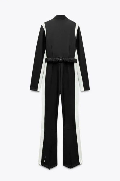 White Slim Ski Suit Jumpsuit