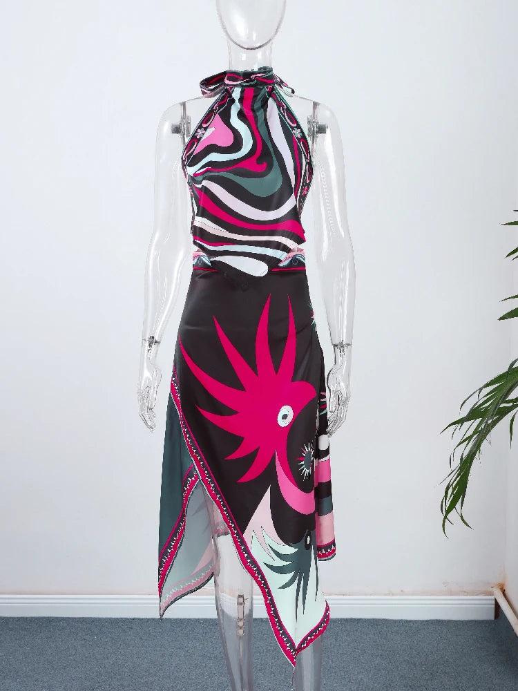 Pucci Two-Piece Set Halter Neck Backless