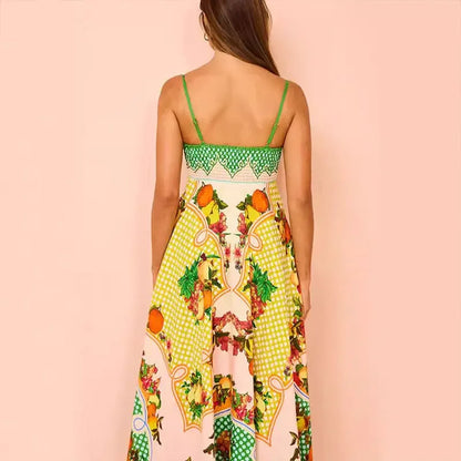 Graffiti multi Print summer Midi paradise