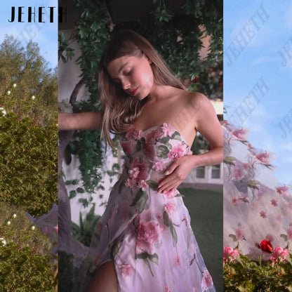 Pink Floral Net Dress