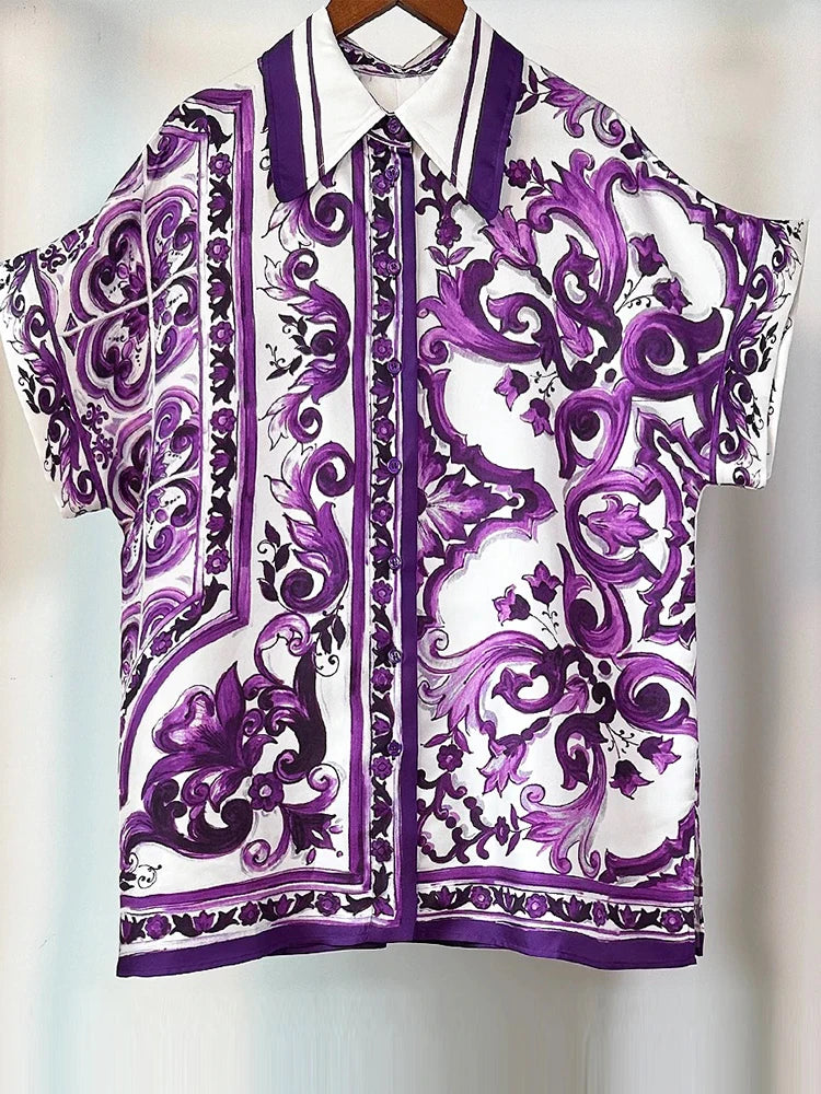 Dolce summer purple blouse