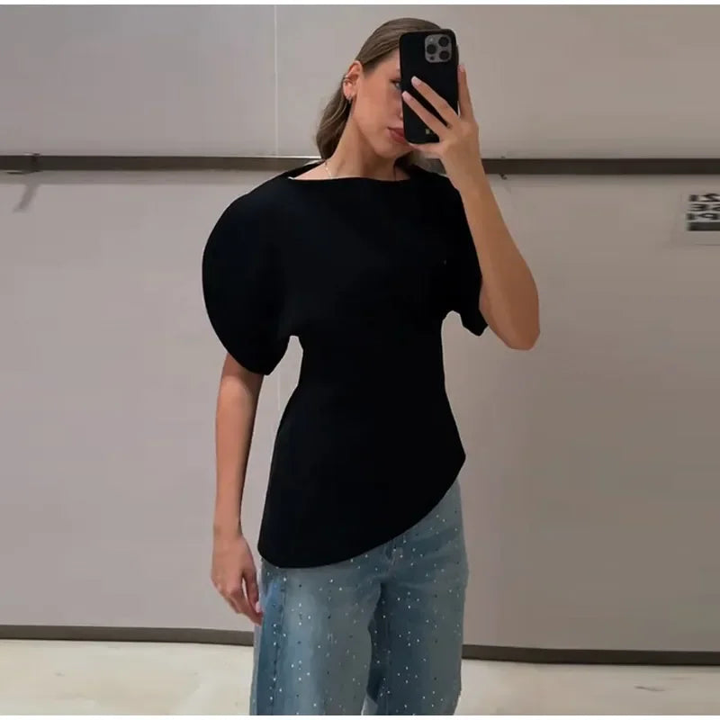 Asymmetrical puff Zara top