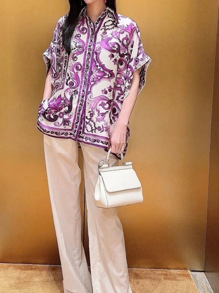 Dolce summer purple blouse