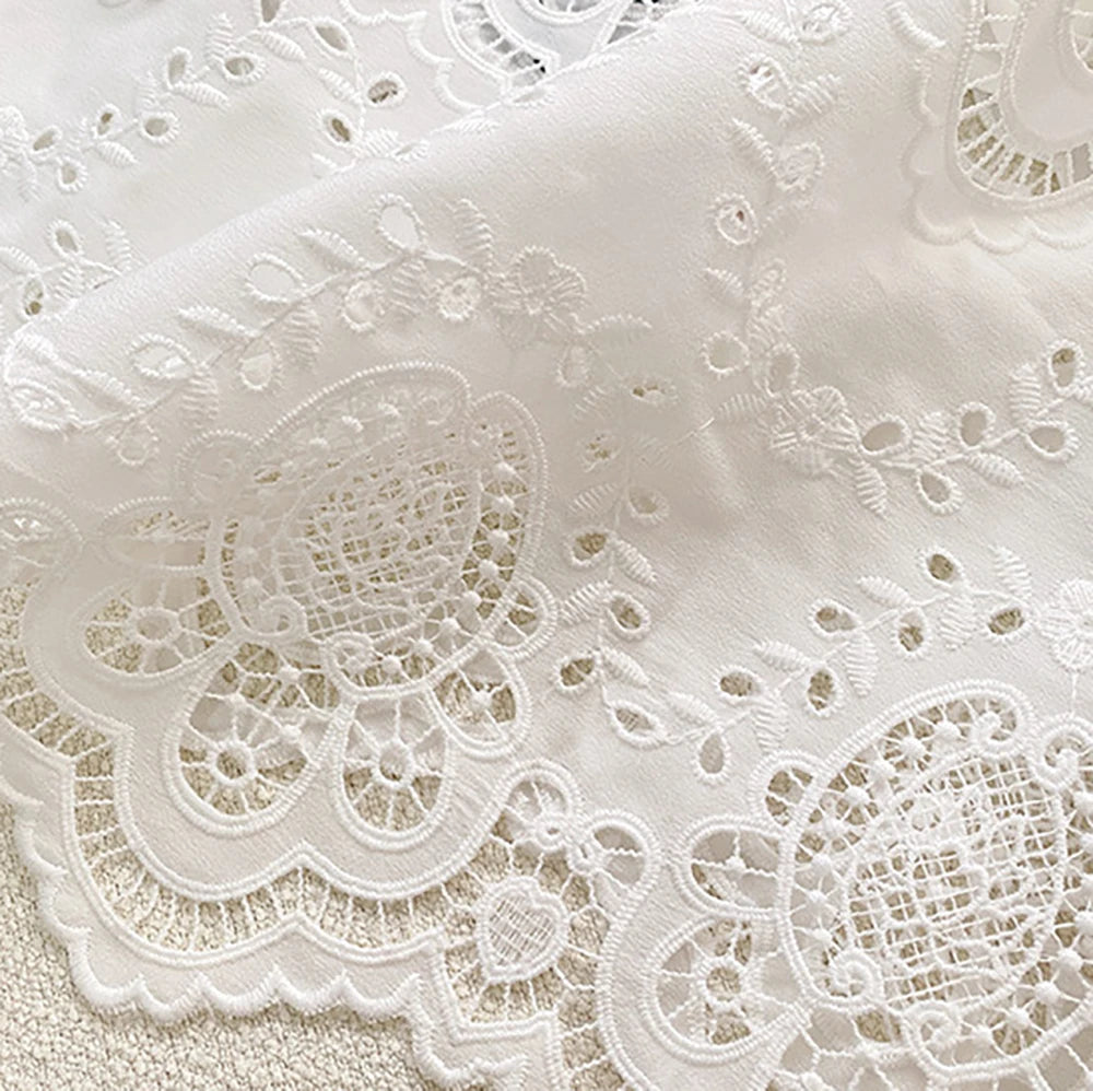 Square Neck puff lace set