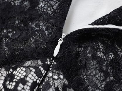 White Black Net Halter Backless