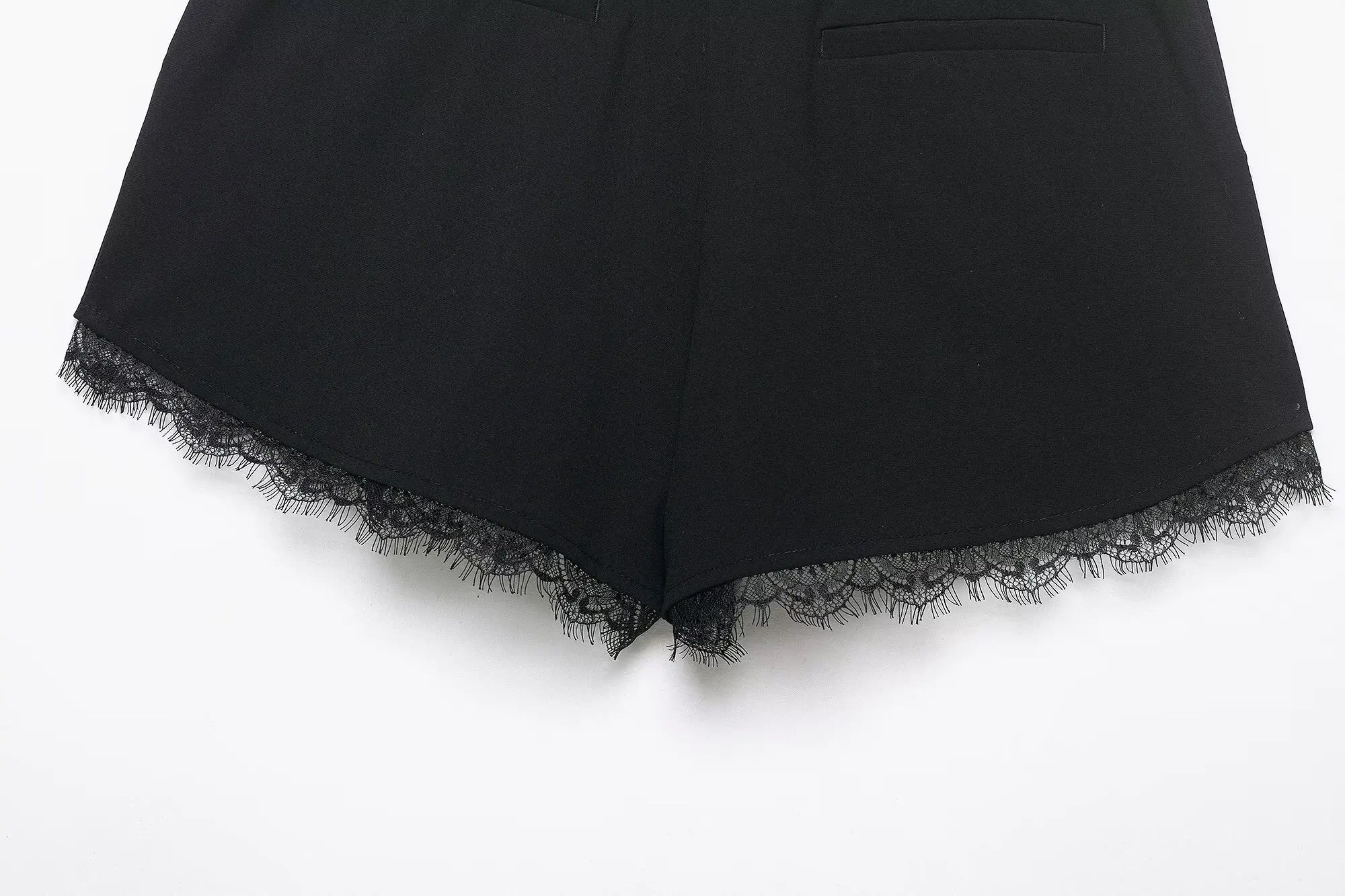 Zara Lace Trim Cropped Blazer Set