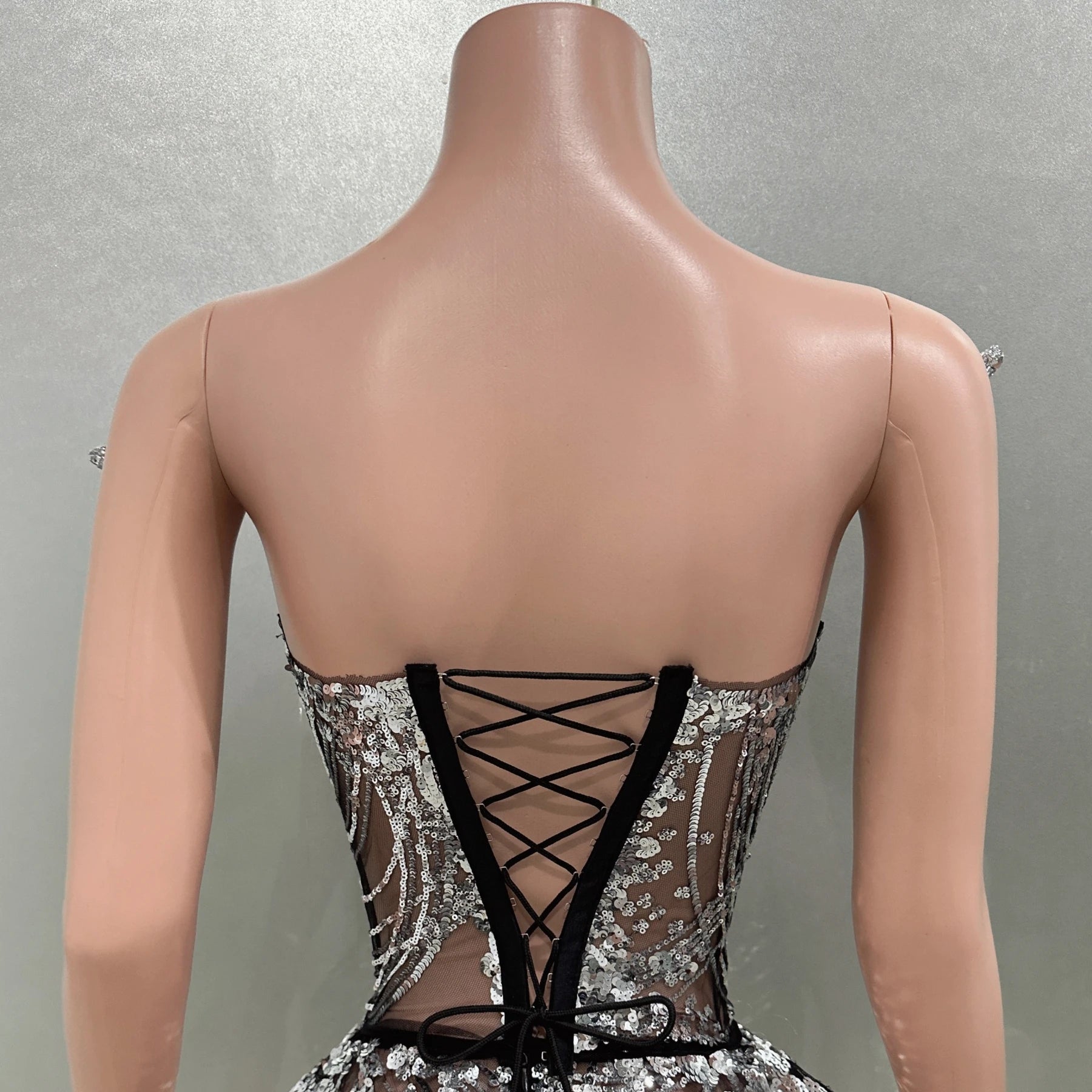 Shinning Tassels Chain Sexy Strapless