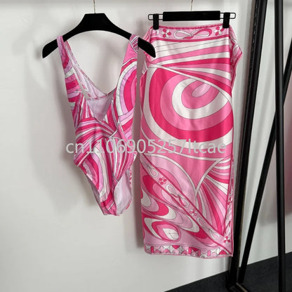 Luxury Design Pink Scarf Swimsuits