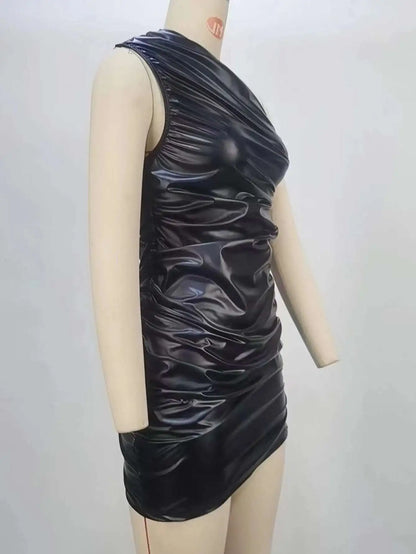 Black Faux Leather Dress - Premium Collection