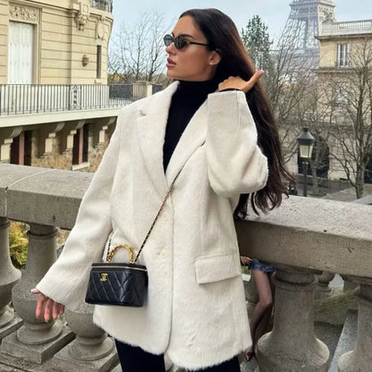 WHite Faux Fur Coat