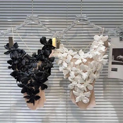 3D Flower Design Backless Camisole