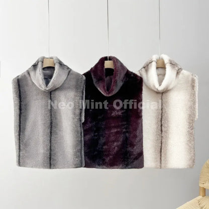 Vest Crop Top Autumn Winter Turtleneck Top
