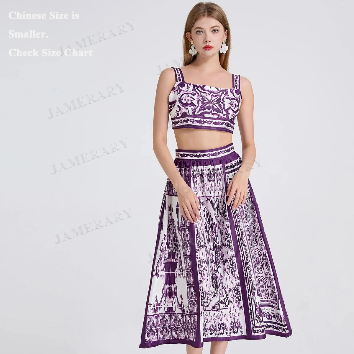 Latest purple dolce Skirt Set