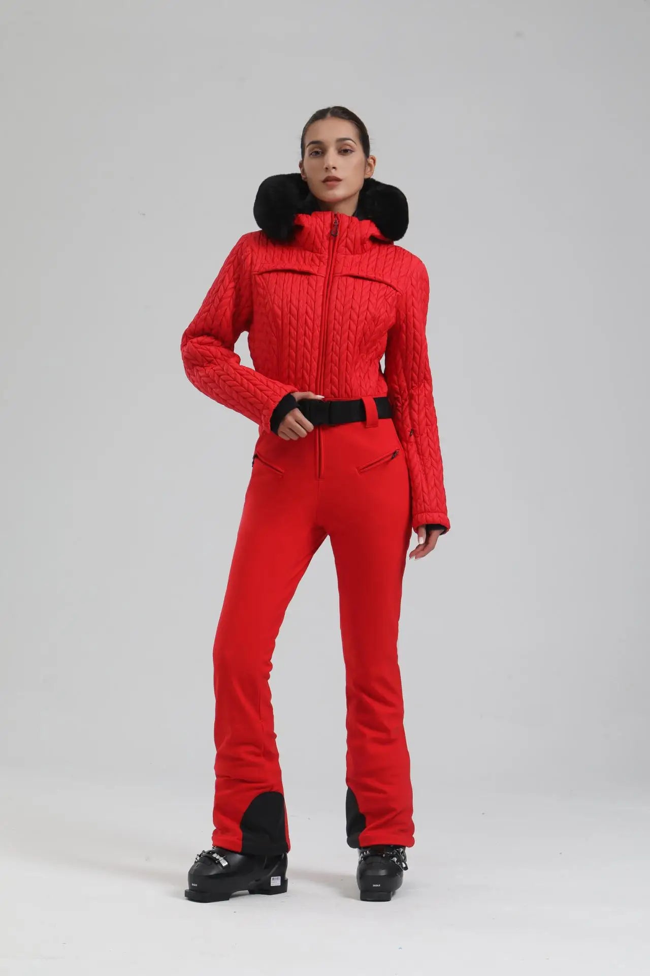 One-Piece Ski Suit Thickened Thermal Overalls Snowboard Jacket Jumpsuits Slim Fitting Ski Set Wind Proof Waterproof