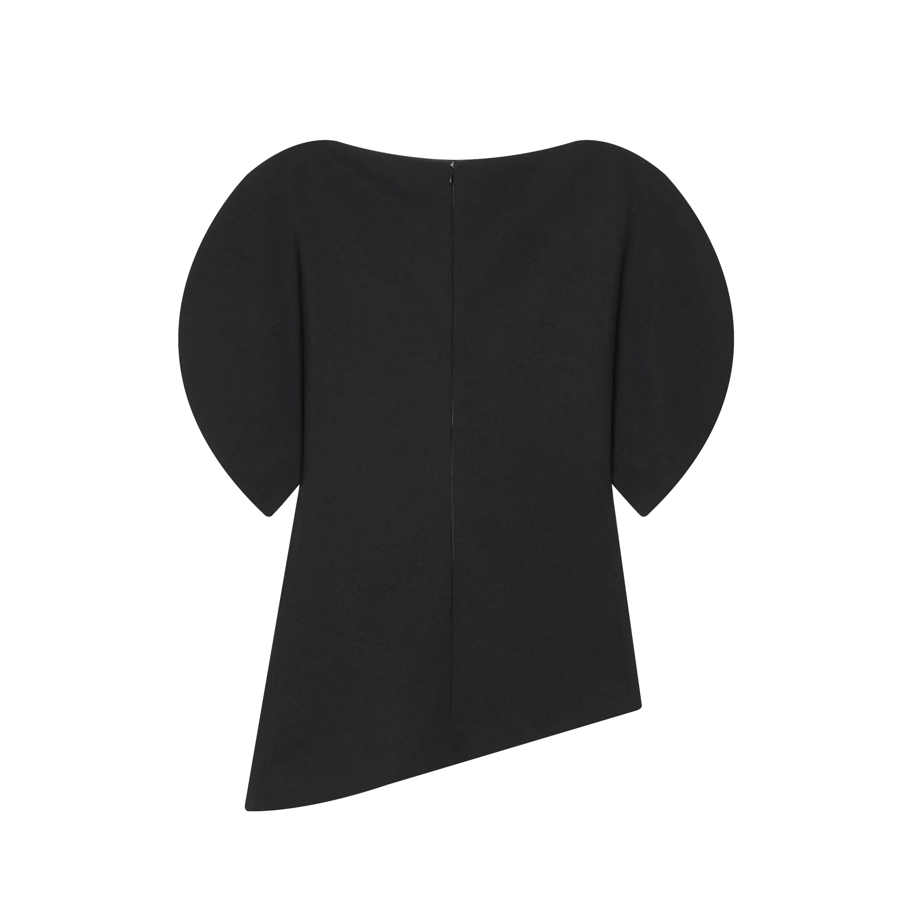 Elegant Puff Sleeve Blouse Asymmetrical