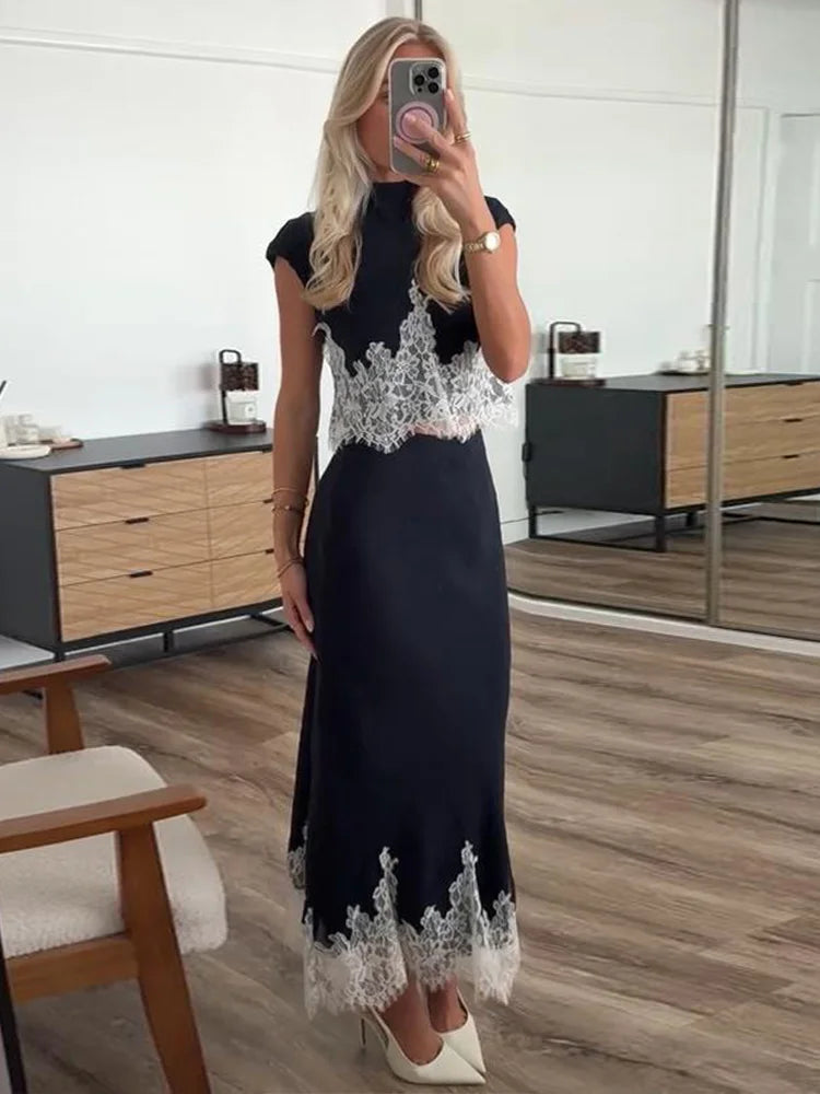 Zara Lace Set Navy Blue