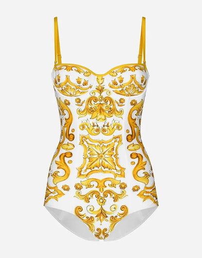 1Dolce Queen majolica Print Bikini