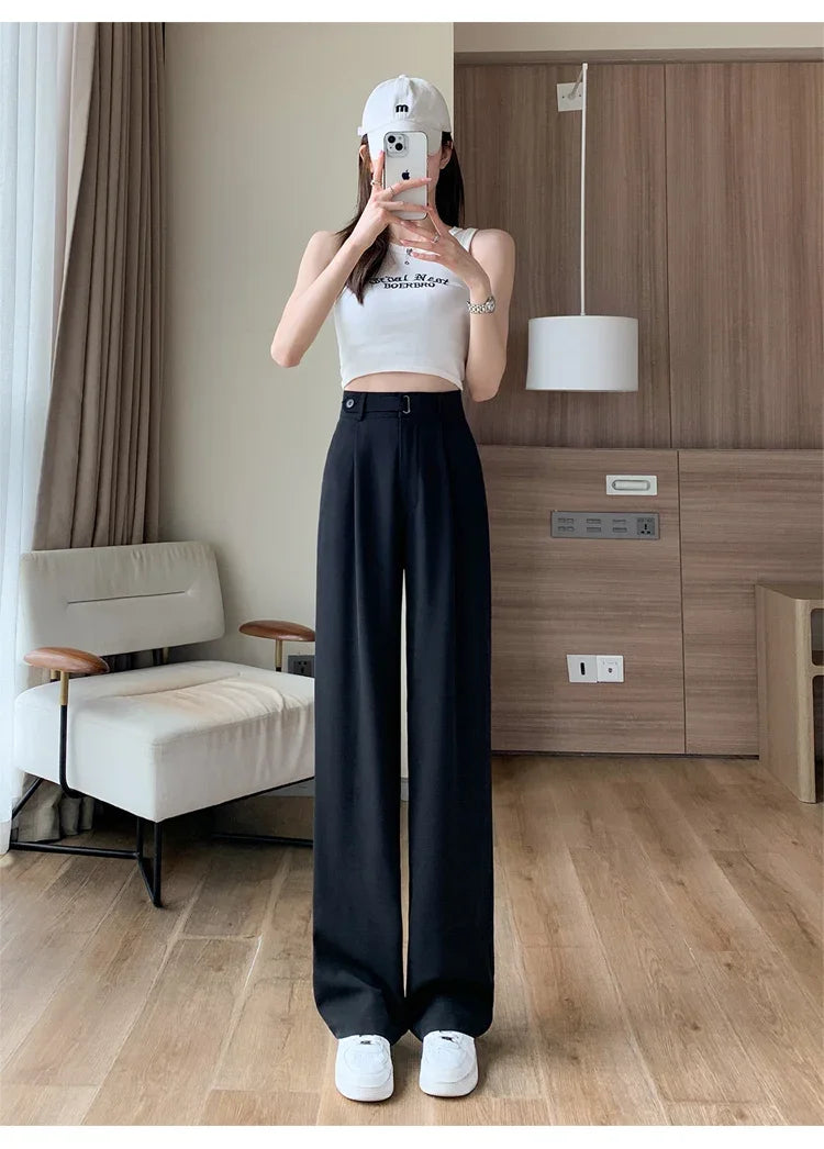 High Waist Suit Wide Leg Loose Trousers