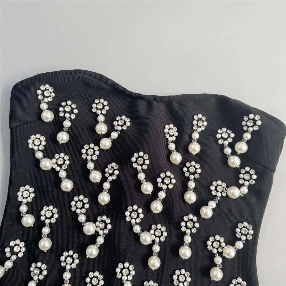 Luxury Beading Bandage Dress