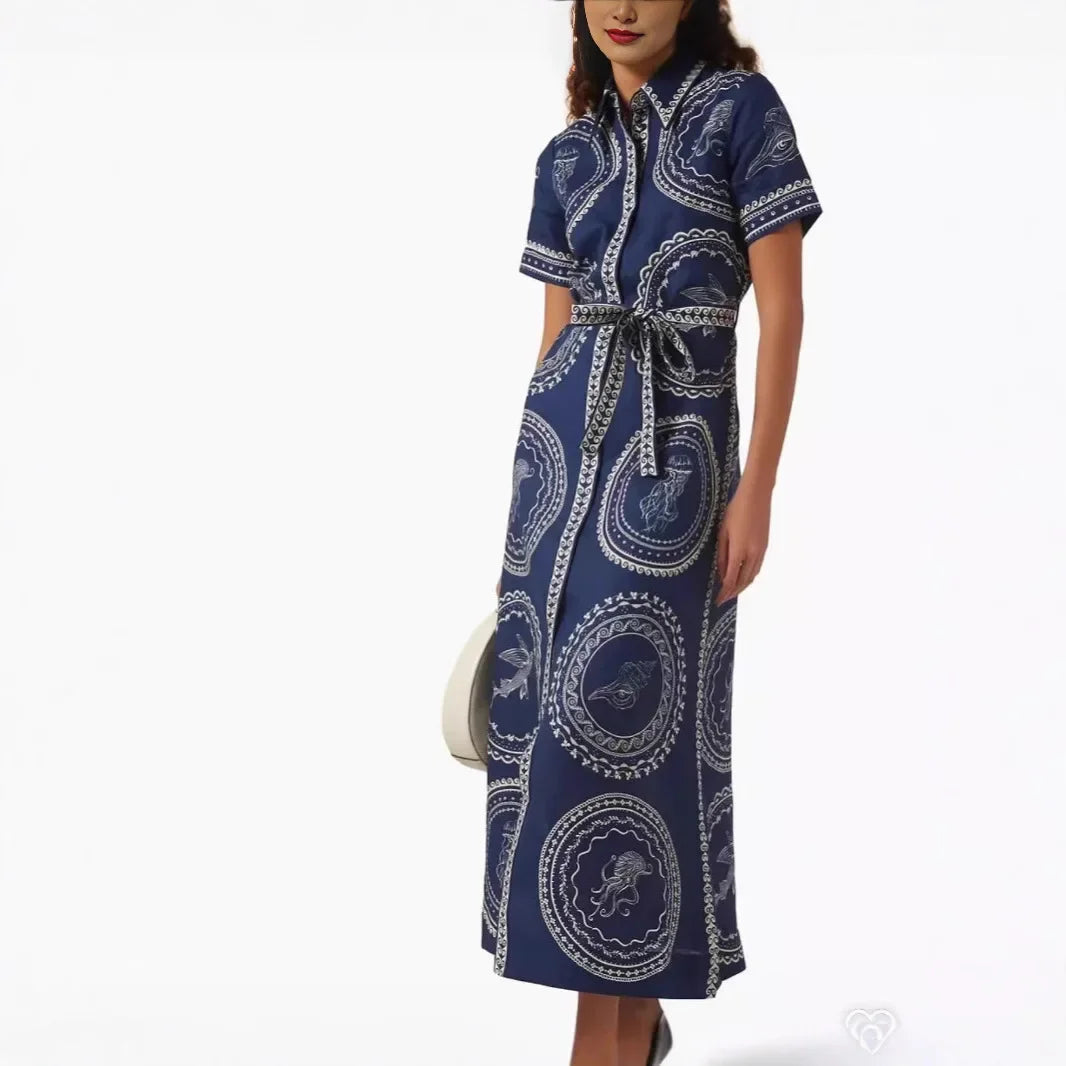 Alemais Linen Open Waist Cinched Dress