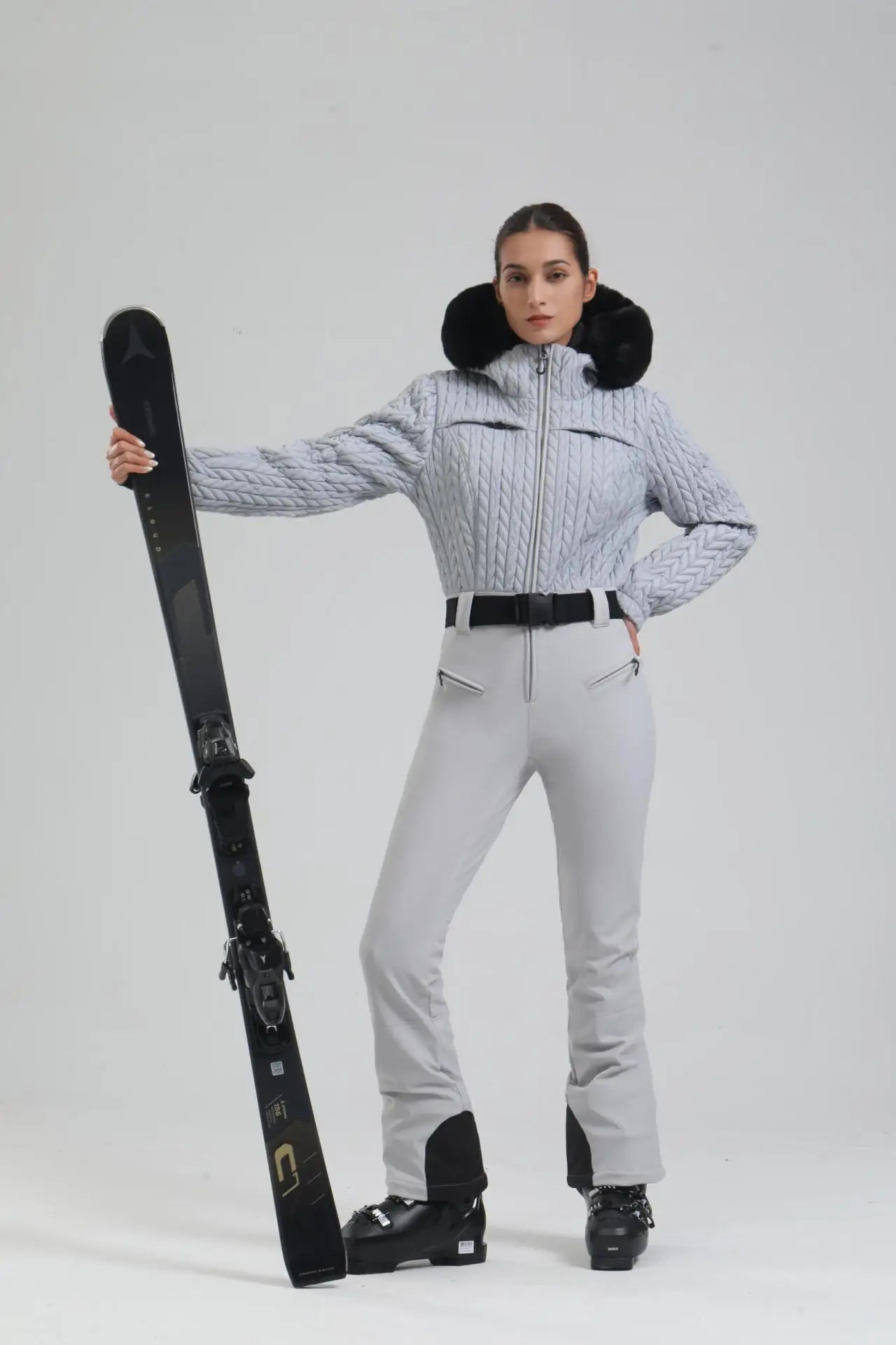 One-Piece Ski Suit Thickened Thermal Overalls Snowboard Jacket Jumpsuits Slim Fitting Ski Set Wind Proof Waterproof