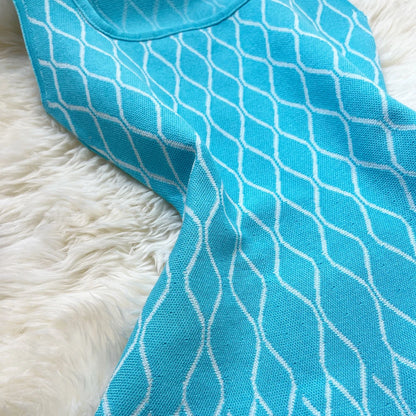 Maje Y2K Geometric Knitted Summer Dress