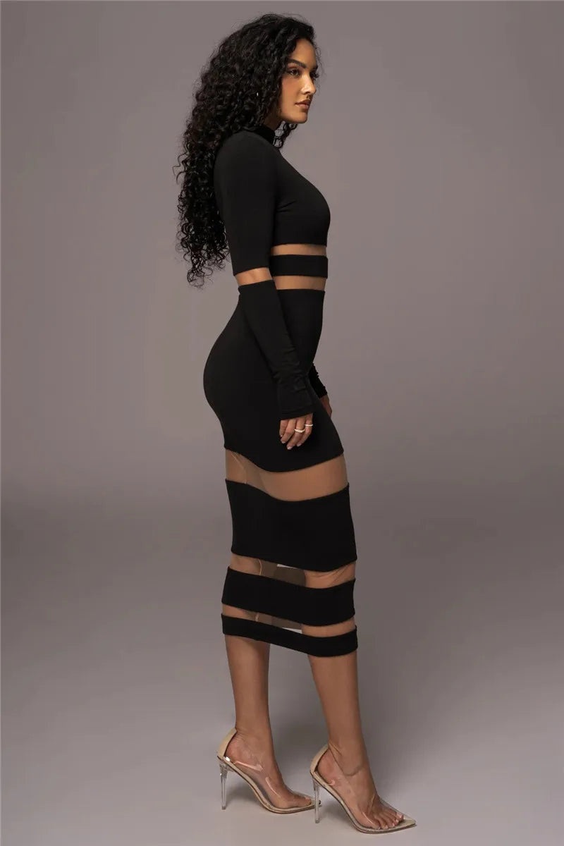 Mozision Patchwork Bodycon Sexy Premium