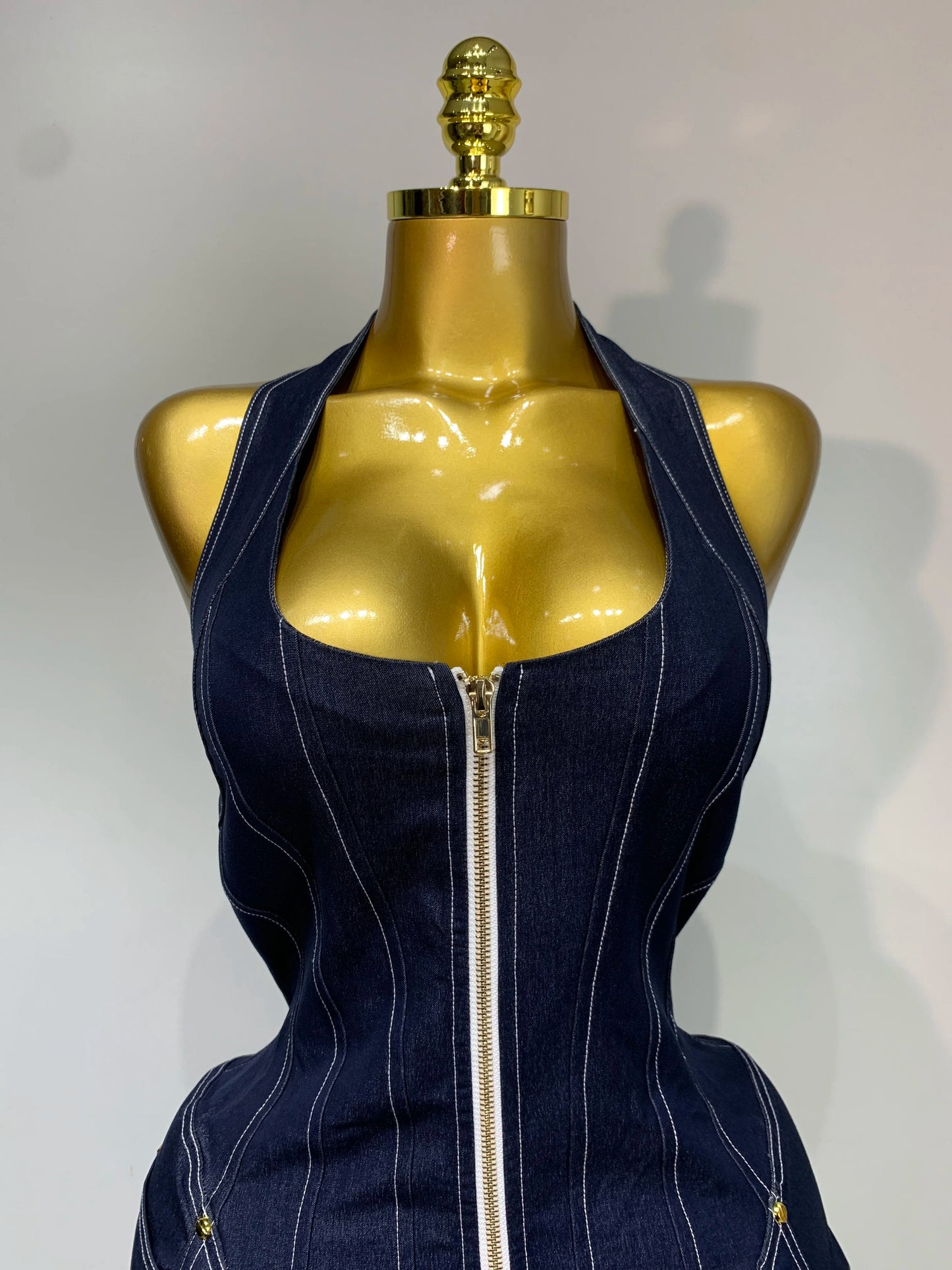 Celebrity Denim Zip dress