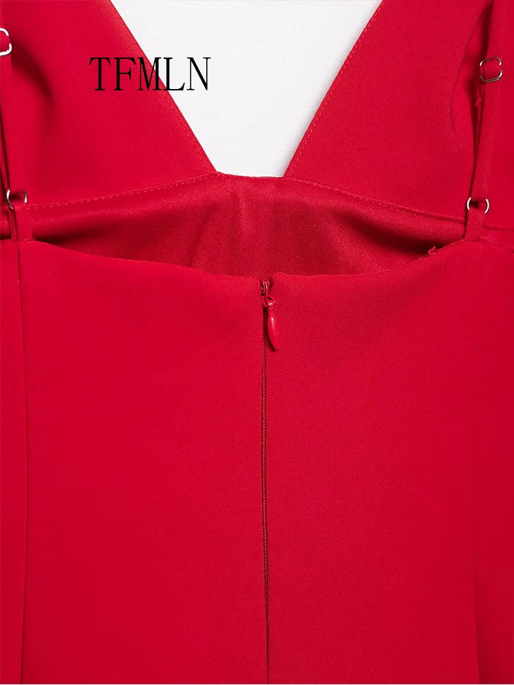 Red 3D Flower Party Mini Dress