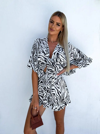 Spring Summer Short Wide Leg Jumpsuits