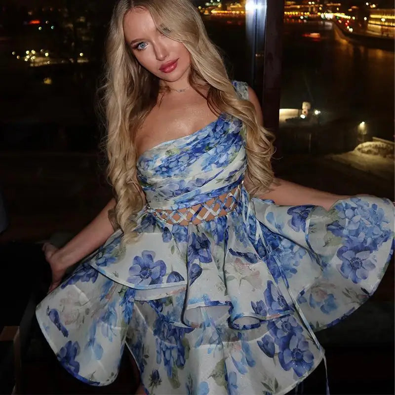 Flower Ruffle Layer dress